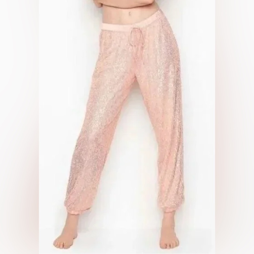Victoriaâs Secret Pink Sequin Lounge Jogger Pants NWT Womens Medium